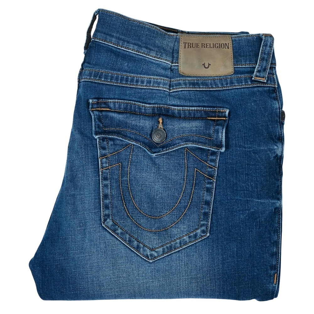 True Religion Jeans Mens 44 Fits 42X32 Ricky Relaxed Straight‎ Flap Pocket Denim